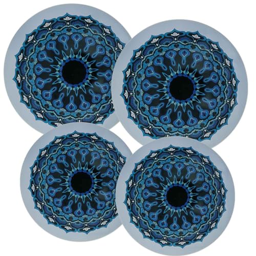Ritadeshop Blue Mandala Round 8/10-inch Burner Covers Set of 4 for Electric Stovetops