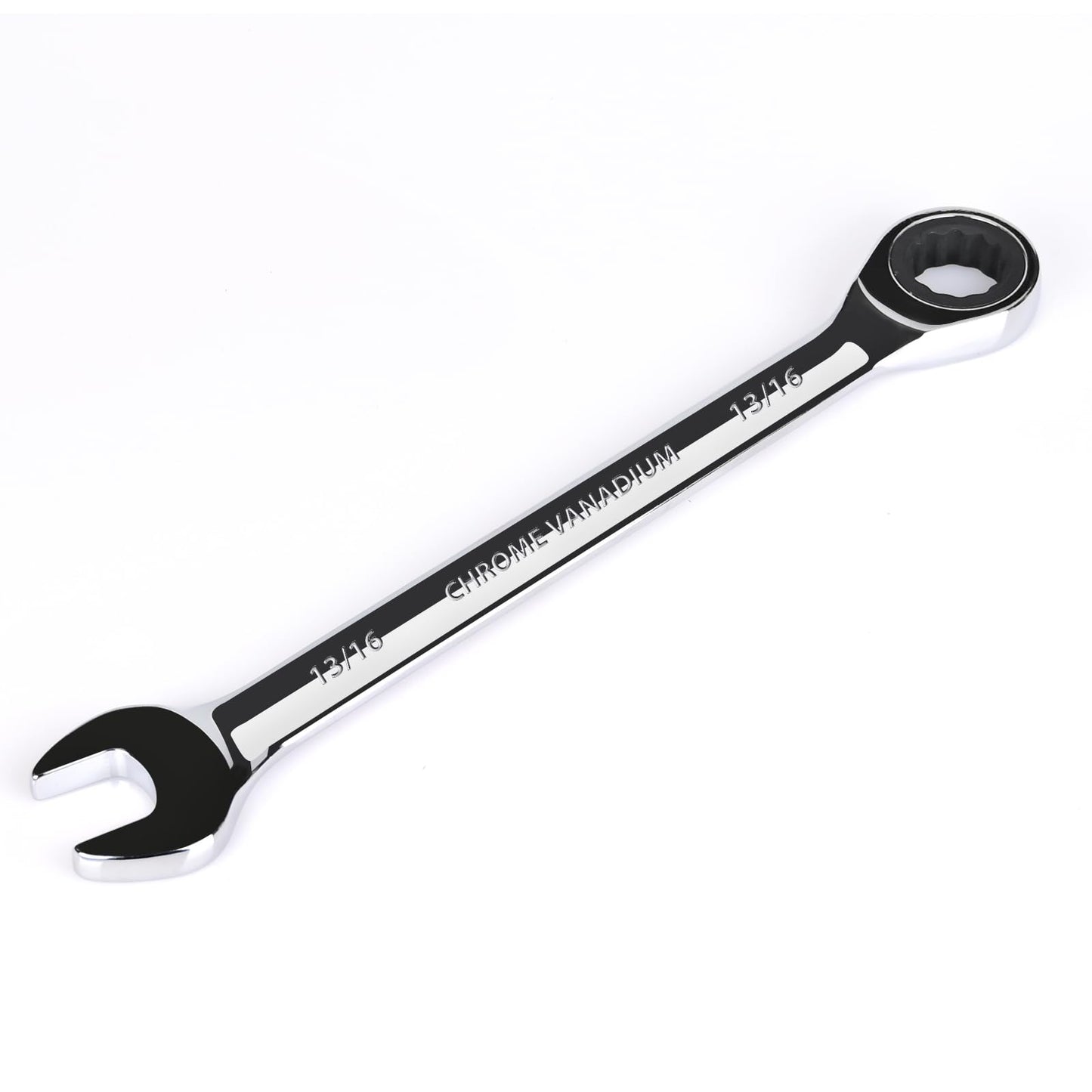 Egofine 13/16 inch Ratcheting Combination Wrench SAE, Industrial Grade Gear Spanner with 12-Point Design, 72-Tooth Ratchet, Chrome Vanadium Steel