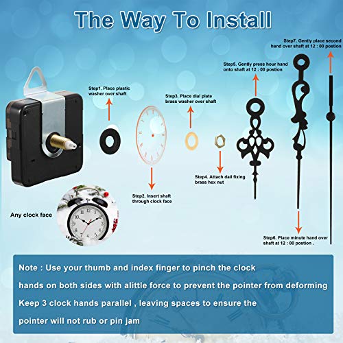 Outus 6 Pack High Torque Silent Quartz Clock Movements 20 mm/ 0.8 Inch