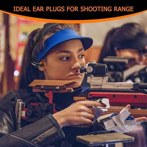 8 Pairs Ear Plugs Banded for Shooting Range Noise Cancelling Reusable Washable Ear Protection with Silicone Tips for Construction Lawn Mowing Welding Worker Shooter Hearing Protection