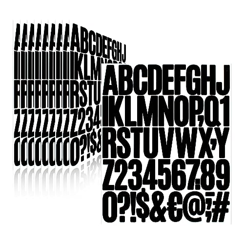 Black 2 Inch Waterproof Vinyl Letter Stickers for Mailbox Numbers - 10 Sheets, 500 Pieces