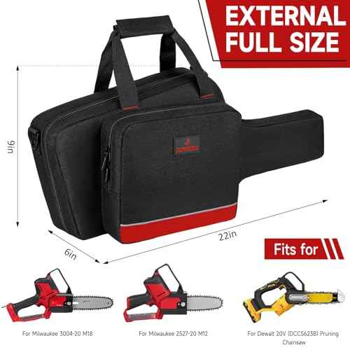 Mini Chainsaw Case Compatible with Milwaukee Electric Tool M18/ M12/CRDLSS 12V Fuel Hatchet 6In 8In Pruning, Waterproof Chainsaw Storage Bag Fits for RYOBI & Chrome (3004-20) & Accessories (Bag Only)