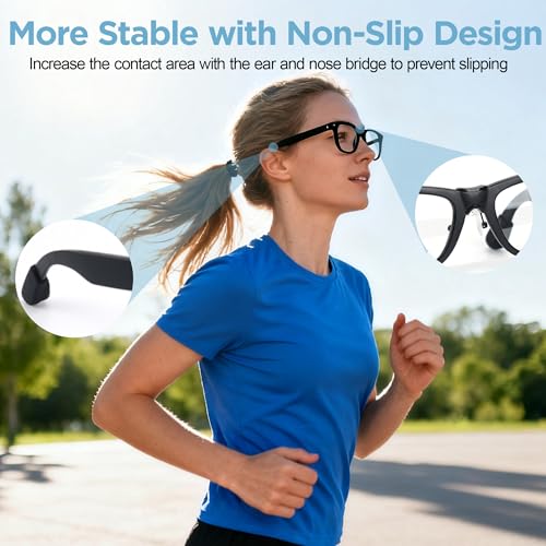 BonFook HiBloks Smart Glasses Accessories for Ray-Ban Meta, with 1 Pair of Anti-Slip Ear Grips, 15PC LED Light Blocking Stickers and 1 PC Nose Pad Grip Holder Kit for Wayfarer/Skyler(Gen 1&Gen 2)