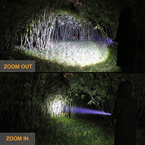 EverBrite Tactical Flashlight Black Large, 900 Lumen Zoomable, 3 Light Modes