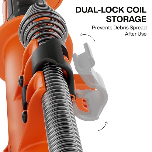 Klein Tools 53018 6-Foot Extendable Steel Toilet Auger with Manual & Drill Operation