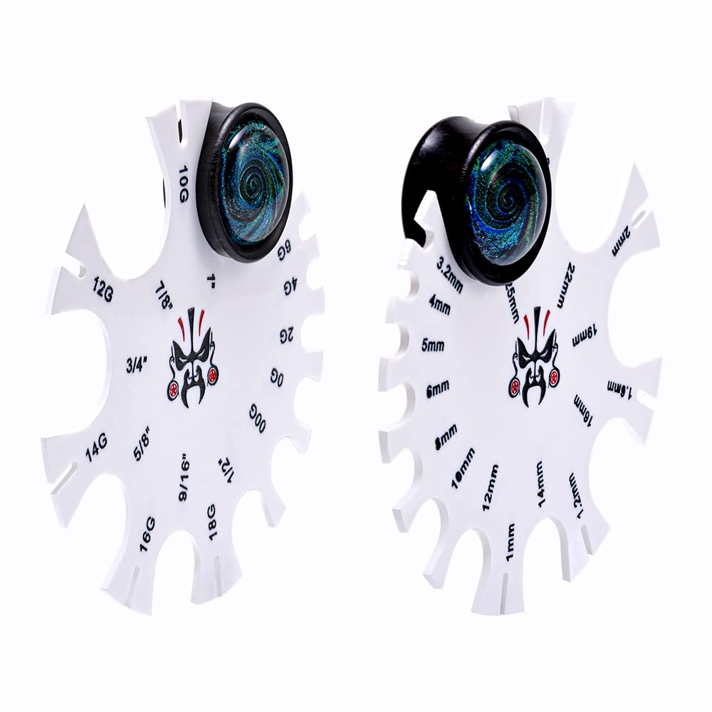 COOEAR Acrylic Piercing Gauge Measurement Wheel 18G-1 Inch.