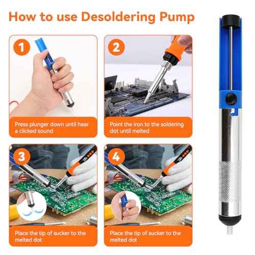 Soldering Iron Kit,90W LED Digital Solder Iron Soldering Gun kit,Adjustable Temperature(180¡ÆC-480¡ÆC),19-in-1 Welding Tool Including Desoldering Pump, Multimeter, 5 Solder Tips,Helping Hands