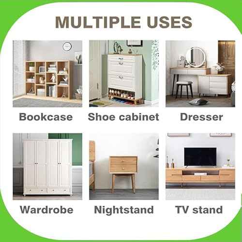 Furniture Anchors Small Aesthetic Earthquake Straps for Furniture Dresser Wall Anti-Tip Furniture Safety Anchor to Childproof and Babyproof Your Home Holds Up to 500 Pound 4pcs Bracket