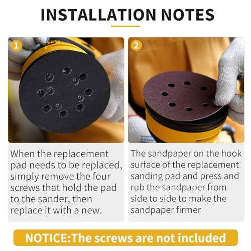 Sander Pad for Dewalt, 5" 8 Hole Hook and Loop Replacement Orbital Metal Sander Pad for DeWalt DWE6421 6421K DWE6423 6423K DCW210B Random Orbital Sander Part DWE64233 & N329079