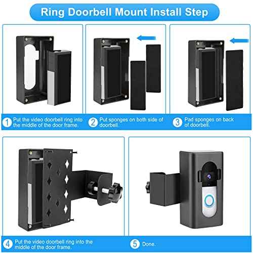 Anti-Theft Video Doorbell Mount Compatible with Video Doorbell 1/2/3/3 Plus/4/(2020 Release), Adjustable Mounting Bracket Accessories for houses, apartments, businesses, No Need to Drill