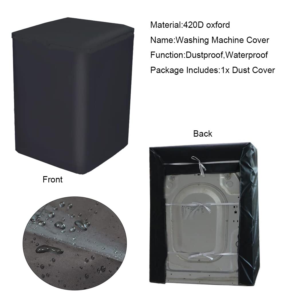 SUNSURE Top Load Washing Machine Protection Cover - Dustproof, Waterproof, Black (S-20x20.5x33.5inch)
