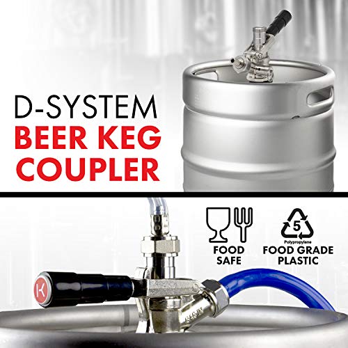 Kegco 1-Coupler D System Keg Tap (Black) – Commercial Lever-Handle, NSF