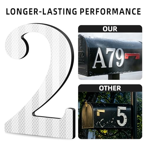 4 Inch Reflective House & Mailbox Numbers Self-Adhesive Color-1
