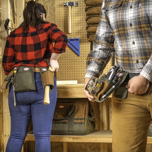 Bucket Boss Fastener Tool Pouch with FlapFit in Brown, 54160, Green