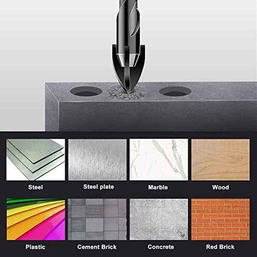 5 Pcs Masonry Concrete Drill Bit Set for Tile Brick Glass Plastic Wood, Tungsten Carbide Tip, Hex Shank, Work with Ceramic Porcelain Tile Wall Mirror Paver 3/16" 1/4" 5/16" 3/8" 1/2" Drill Bit Set