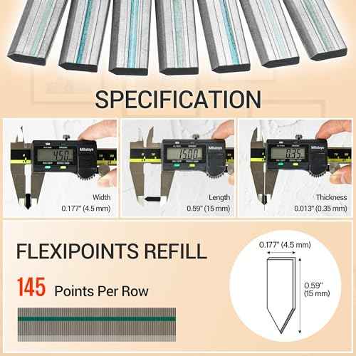 meite Flexible Points, 5/8" (15 mm) Picture Frame Point Nails Refill (1000PCS) for Point Driver, Ideal for Photo Frame Panels and Artwork Fixation