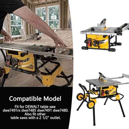 Table Saw Vacuum Adapter Replacement for Dewalt DWE7491RS DWE7491 Table Saw Dust Collector Suitable for Connecting 2 1/2" Table Saw Outlet Connected to 1 7/8" Shop Vac Hose, 1Pcs