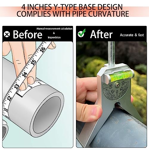 Upgraded Pipe Center Finder Measure 0.5"& up with 4" Y-Type Diameter