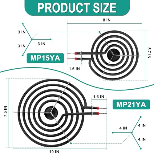Cenipar 5304430149/5304430150 Drip Pan Set for Electric Range 8-pc MP21YA/MP15YA Includes 2x 5304430149 & 2x 5304430150