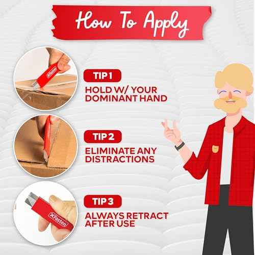 XFasten 12-Pack Retractable Box Cutters with Safety Scraper Bulk Cardboard and Carton Mini Box Cutter Blades Pack | Pocket-Sized and Wiggling-Proof Box Opener for Cutting and Scraping