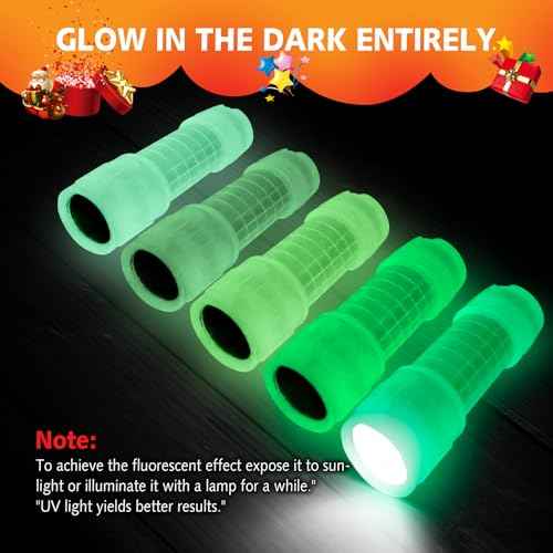KunHe 3 Pack Glow in Dark Flashlights Small Mini Flashlight for Kids Bulk flashlights with Batteries Included Gift for Kids Halloween Birthday Party Classroom Prizes Christmas Gifts Stocking Stuffers