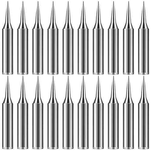 20 Pieces Replacement Soldering Iron Tips Soldering Iron Tips Replacement Pointed Fine Solder Tips Compatible with Hakko and More Tools (900M-T-I)