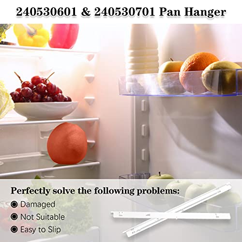 FETIONS Refrigerator Pan Hangers Left & Right Set - 240530601/701 Replacement