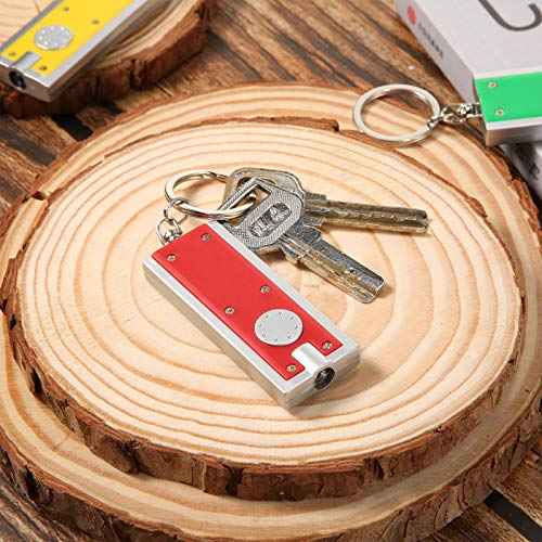 Mudder 12 Pcs Mini LED Keychains Light Torch Flashlight Key Ring Portable Key Chain Flash Light for Camping Outdoor Gift(Bright)
