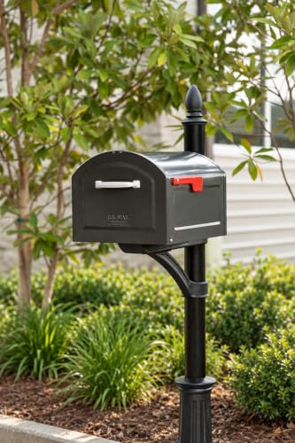 Architectural Mailboxes Centennial Post Mount Mailbox Pewter Extra Large USPS Approved