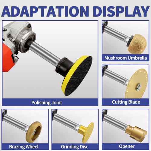 Angle Grinder Extension Rod 3/8" M10 Thread Shaft Connecting Kit 8PCS for 100 Type Angle Grinder & Polisher Attachments with Fixed Wrench, Converter Female to M10 Male and Flange Nut Set