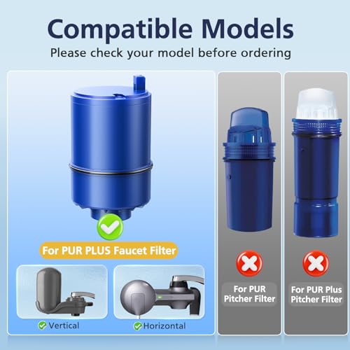 6 Pack Water Filter Replacement for PUR Faucets - NSF Certified, Compatible with All PUR Models