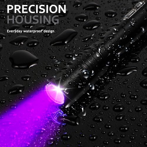 24 Pack UV Blacklight Flashlights Bulk, 395nm UV Pen Light with Clip, LED Handheld Blacklight Detector for Leak Pet Urine Hotel Inspection Dry Stain Neon Party Favors(Black)