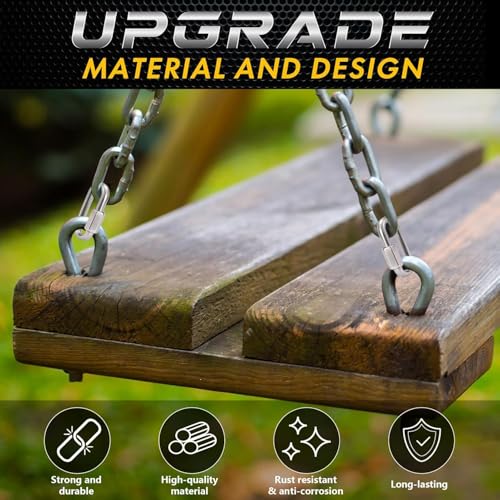 Sprookber 2.45 Inch Stainless Steel Chain Quick Links Set of 6 - Heavy Duty Connectors with Screw Carabiners
