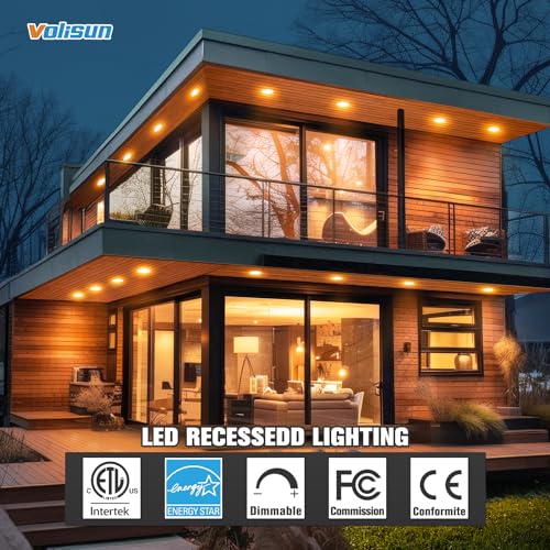 VOLISUN 6 Inch Recessed LED Downlight White 5CCT 13W (120W Eqv) Dimmable
