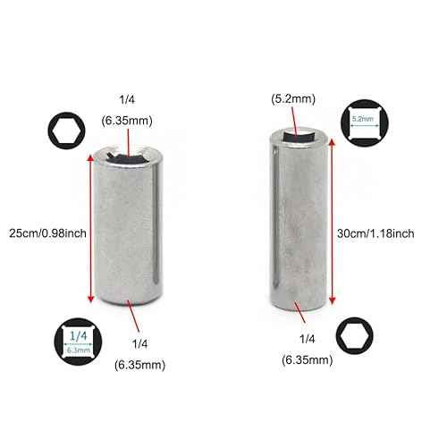 6 Pack 1/4 Square to 1/4 Hex Adapter Drive Bit Socket Holder Extension Sleeve Magnetic Female Shank Converter for Ratchet Driver to Screwdriver Bits Handles Motorcycle Tool Set