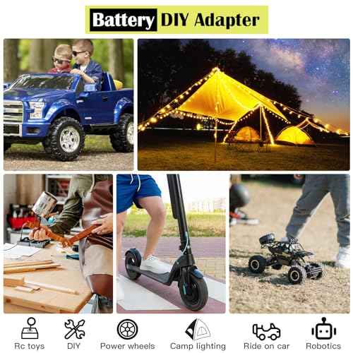 1 Packs Power Wheel Adapter for Ryobi 18V Battery Adapter Power Wheel Battery Conversion Kit with Switch, Fuses & Wire Terminals, 12AWG Wire, Power Connector for DIY RC Car Toys and Robotics