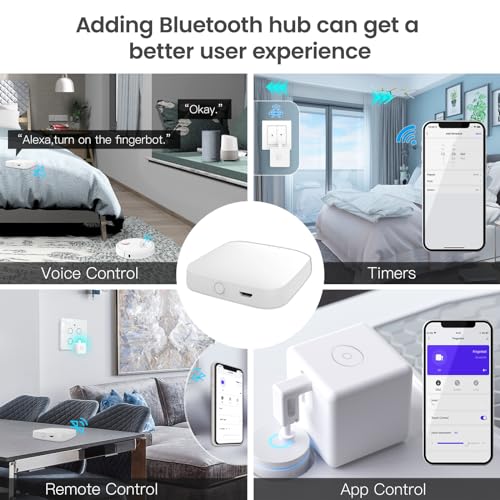 MOES Fingerbot Plus Smart Button Pusher - White, Touch Control, Alexa & Google Compatible