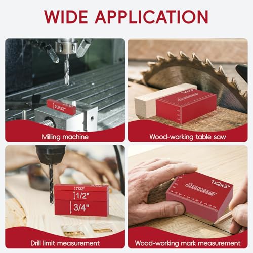 Alphastart 15-Piece Aluminum Height Setup Blocks for Router Table & Table Saw, 0.001 Inch Precision