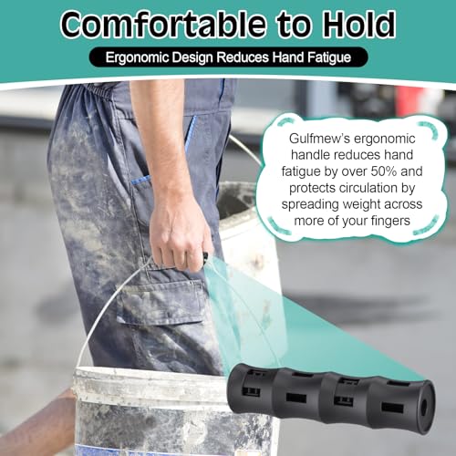 Gulfmew 4 Pack Ergonomic Replacement Bucket Handles for 5 Gallon Buckets – Black