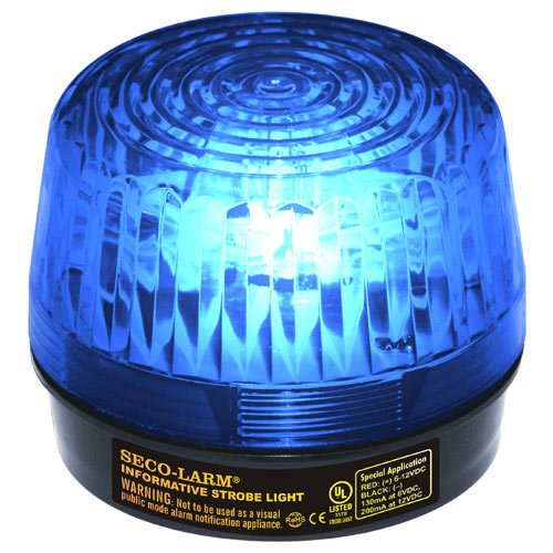 Seco-Larm Enforcer LED Strobe Light with Built-in Programmable Siren, Blue (SL-1301-SAQ/B)