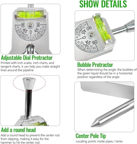 Pipe Center Finder Punch Tool, Fitting Tools, Stainless Steel with