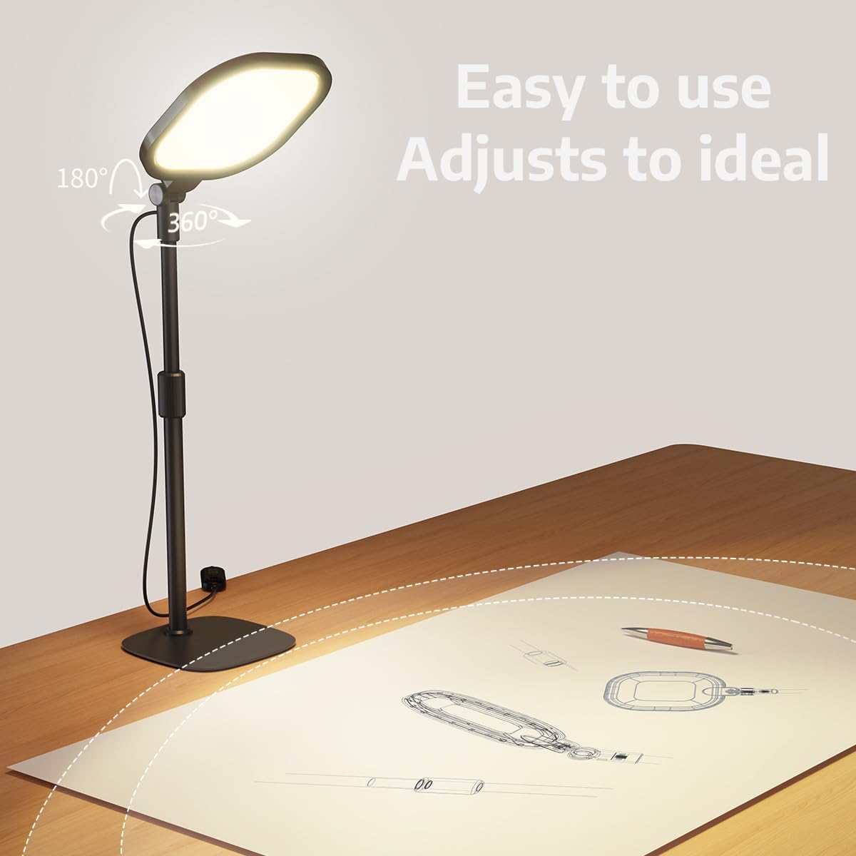 Video Conference Lighting for Zoom Meeting, Desk Lamps for Home Office, 30 Light Modes Desk Light, Ring Light for Desk with Flexible Stand & Memory Function for Zoom Lighting, Video Streaming, Drawing