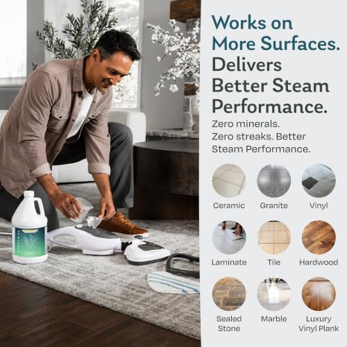 Steam & Go Demineralized Water for Steam Mop - Eucalyptus Mint, 128 Fl Oz