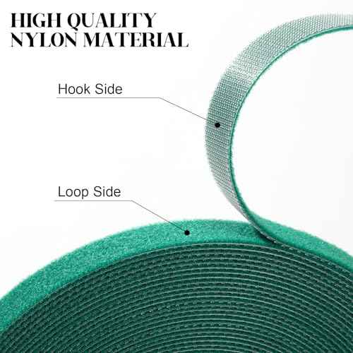 4 Roll Plant Tape Garden Ties, 131 Ft Green Plant Ties for Climbing Plants, 1/2" Adjustable Twist Ties for Plants Support, Reusable Nylon Gardening Tape for Growing, Home, Office