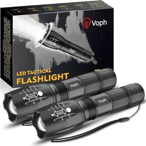 Flashlight 2 Pack, 5 Modes High Lumen Tactical LED Flash Light, High Lumens Bright Waterproof Flashlights, Christmas Stocking Stuffers Gifts for Men, Hunting Camping Essentials Gear
