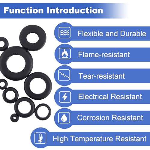 210PCS Rubber Grommet Kit with 9 Sizes for Wiring and Automotive Protection