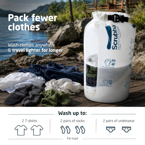 Scrubba Travel Wash Bag - Portable 5 oz Laundry Cleaner with Washboard Technology