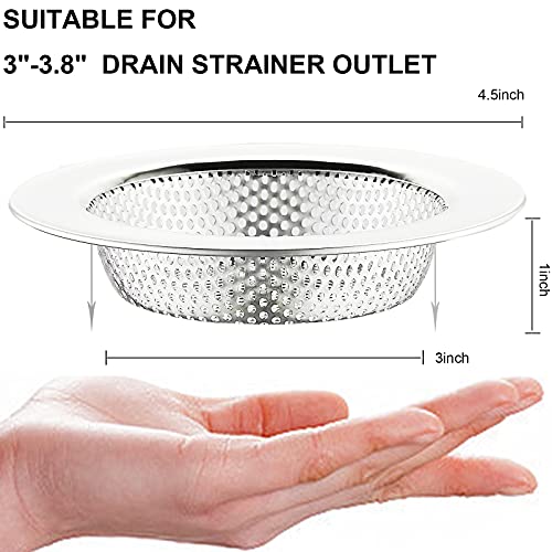 Stainless Steel Kitchen Sink Strainer 4.5 Inch Wide Rim Mesh & Punching Design