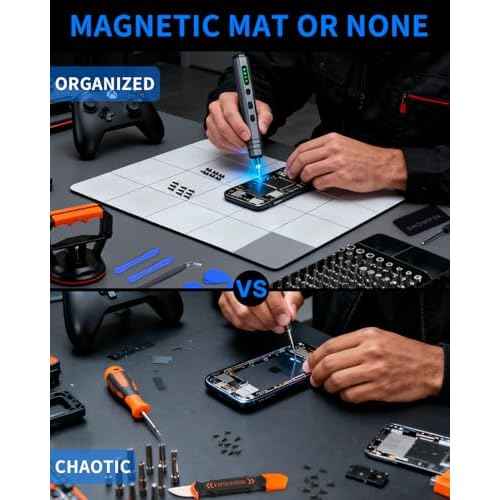 Large Size Magnetic Project Mat SHOWPIN Small Parts Work Mat with A Board Marker - Preventing The Small Screws from Getting Lost and Unorganized (9.8x11.8 inches)