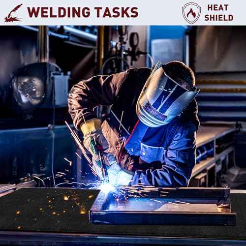 Large 40x40Inch Welding Blanket Pad Fireproof Flame Retardant Fabric for Stove Wick | 5mm Thick Carbon Felt Heat Resistant Mat for Industrial, Smoker, Soldering, Firepit, Grill & Welding Applications